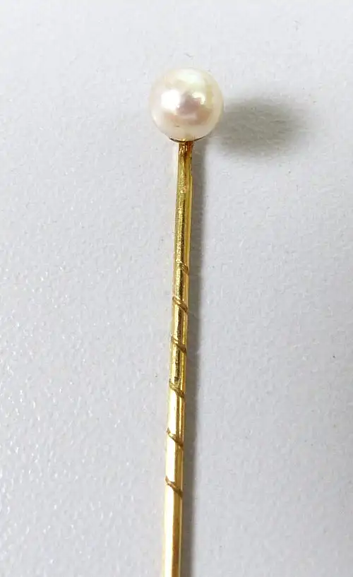 Krawattennadel aus 585 Gold mit  Perle 0