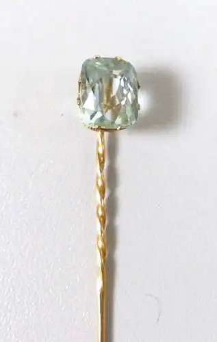 alte russische Krawattennadel aus 585 Gold mit  Aquamarin