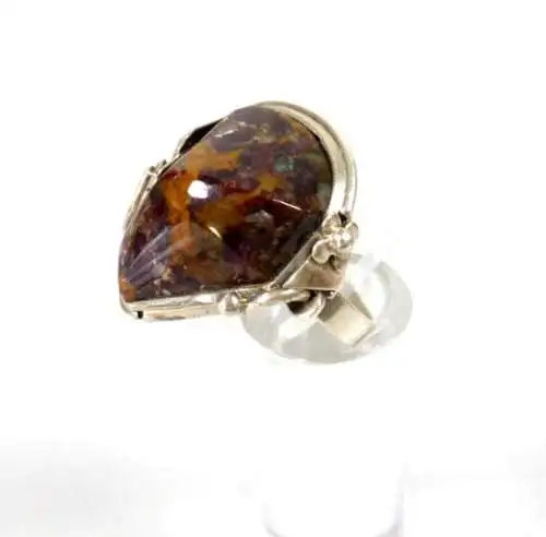russischer Designer Ring aus massivem 925 Silber mit Cabochon Größe 56