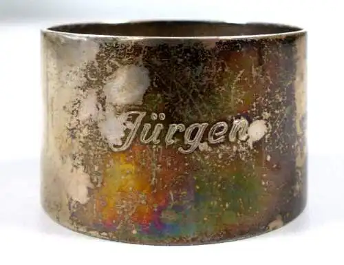 Serviettenring englisch aus 925  Silber mit Gravur Jürgen