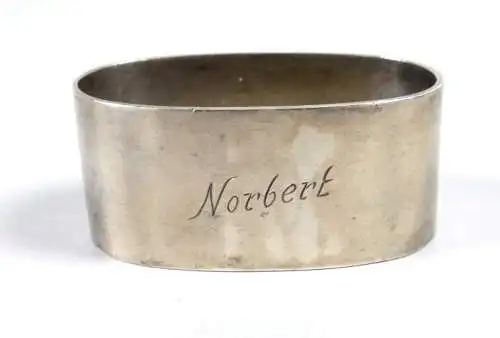 Serviettenring aus 800  Silber mit Gravur Norbert