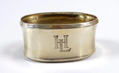 Serviettenring aus 800  Silber mit Monogramm HL