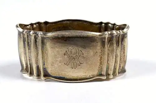 Serviettenring G.A. Scheel aus 835  Silber mit Monogramm HL
