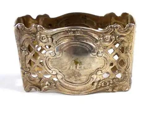 Serviettenring aus 800  Silber mit mit Gravur Julia