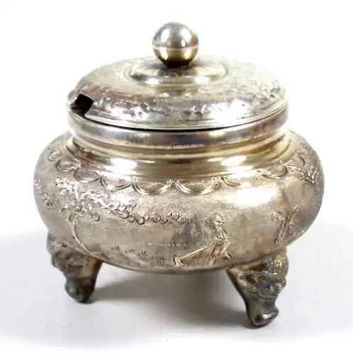 Gewürznapf Vietnam aus 900 Silber sehr schön graviert