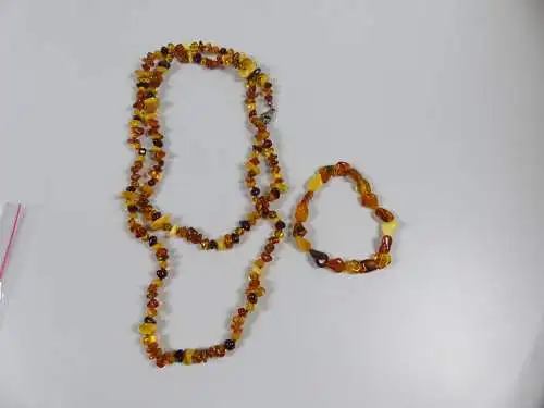 original alte Bernstein Kette mit Verschluß aus 925 Silber mit Armband Amber