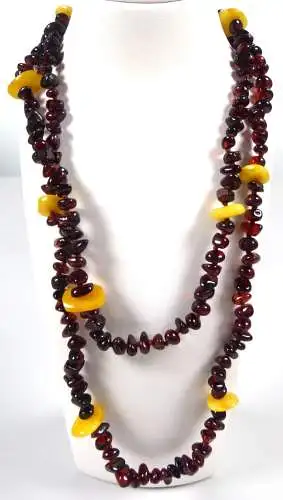 original alte Bernstein Kette  Amber mit Verschluß aus 925 Silber