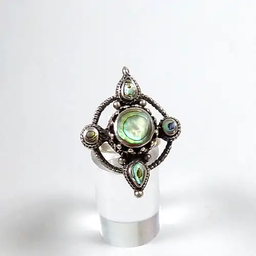 Ring aus 925 Silber mit Power Shell Größe 53
