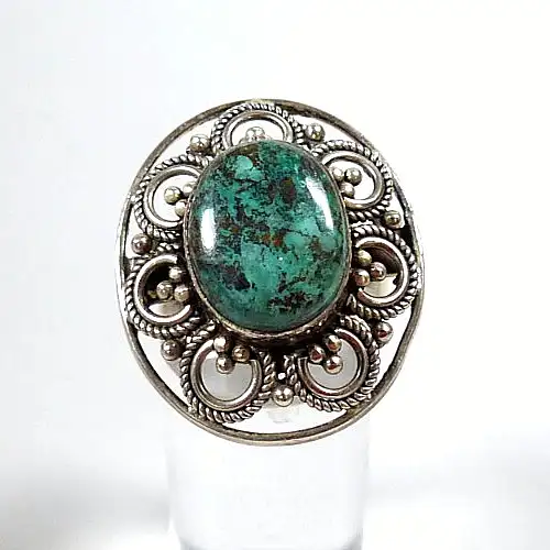wunderschöner Ring aus 925 Silber mit ovalem Türkis  Größe 56