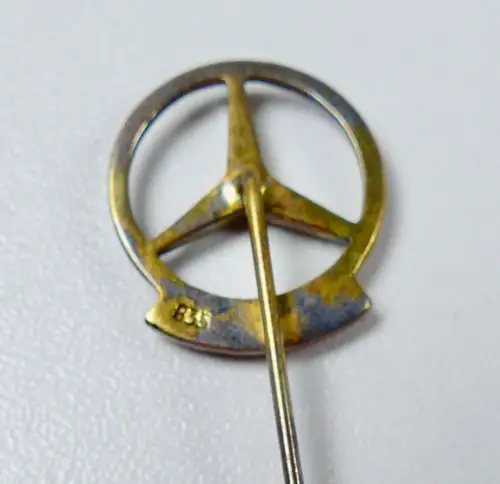 original alte Anstecknadel Mercedes 100000 Kilometer aus 835 Silber (da5931) 