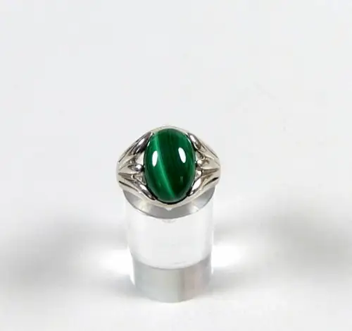Ring aus 925 Silber mit Malachit  Größe 50