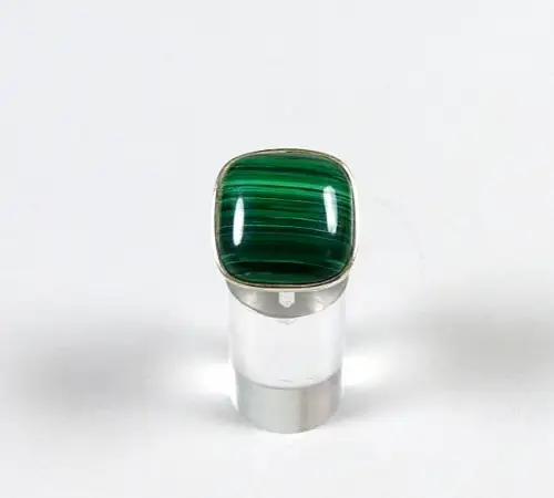 schöner Ring aus 925 Silber mit Malachit  Größe 53