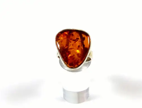 Ring aus 925 Silber mit Bernstein Amber  Größe 59