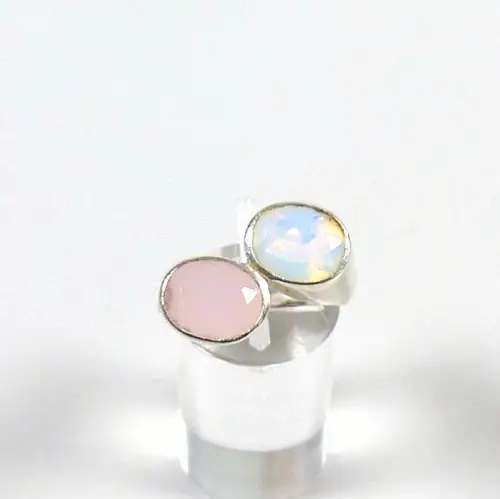 Ring aus 925 Silber mit Mondstein  Größe 57