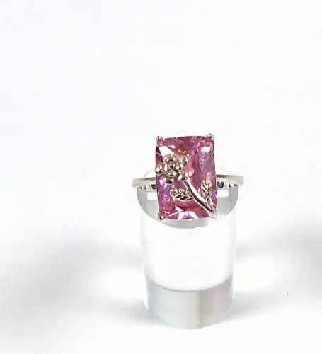 Ring aus 925 Silber mit Rosenquarz   Größe 58