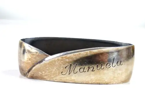 Serviettenring signiert Manuela aus 800 Silber von BSF