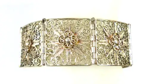 Armband aus 835 Silber  Filigran 19,2 cm 33,05 Gramm