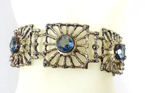 Armband aus 835 Silber  mit blauen Steinen  17,5 cm  27,42 Gramm