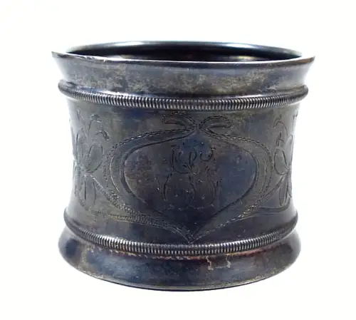 alter Serviettenring um 1920 aus massivem 800 Silber mit Monogramm EG
