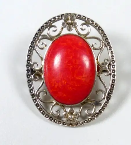 Schalclip Brosche Anhänger aus 925 Silber mit Karneol