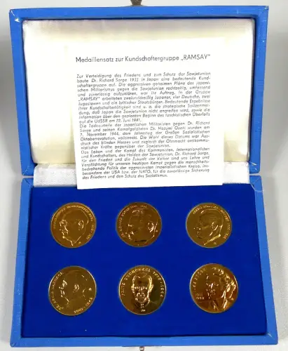 DDR Medaillensatz Gruppe Ramsay 6 vergoldete Medaillen in OVP