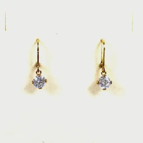 Ohrringe aus 925 Silber vergoldet mit weißem Stein