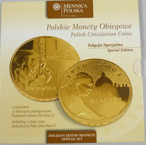 Polish Circulation Coin Zloty 25 Jahre Pontifikat von Johannes Paul II.   selten