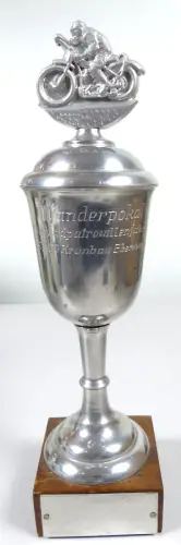 original alter Wanderpokal 1972 Kranbau Eberswalde Motorrad
