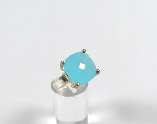 wunderschöner Ring aus 925 Silber  mit Milch Aquamarin  Größe 54