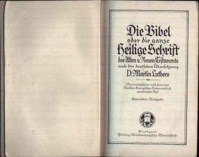 Die Bibel Oder Die Ganze Heilige Schrift Des Alten Und Neuen Testaments Nach Der übersetzung Martin Luthers - 