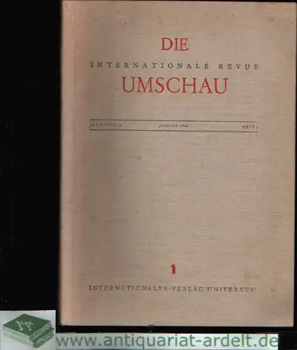 Die internationale Revue Umschau Jahrgang 11 - Heft 1