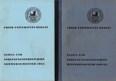 Freie Universität Berlin - Namen- und Vorlesungsverzeichnis Sommersemester 1964 + Wintersemester 1963/ 64