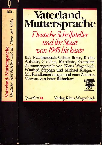 Wagenbach, Klaus, Winfried Stephan Michael Krüger u. a