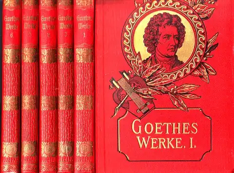 Goethes Werke Bände 1, 3, 4, 5, 6 - illustrierte Ausgabe 5 Bücher