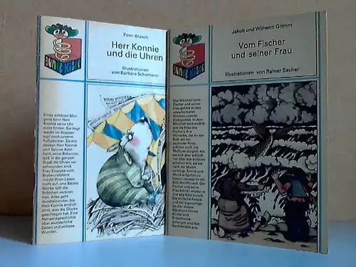 Vom Fischer und seiner Frau - Herr Konnie und die Uhren 2 Büchlein mit Illustrationen von Rainer Sacher und Barbara Schunnann