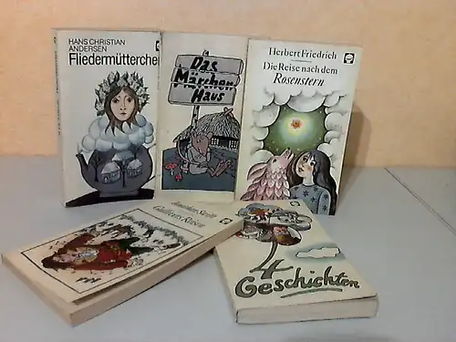 Fliedermütterchen + Das Märchenhaus + Die Reise nach dem Rosenstern + Gullivers Reisen + 4 Geschichten 5 Bücher