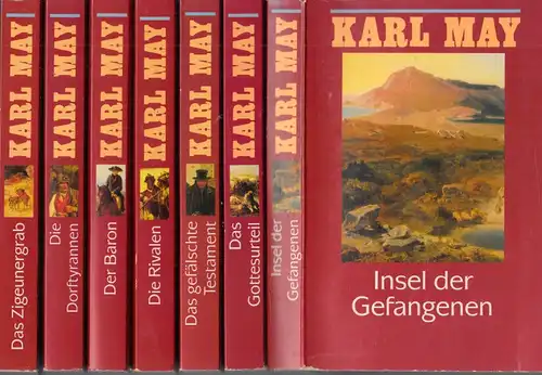 Karl May in 74 Bänden: Roman &quot;Der Weg zum Glück&quot; Band 1 bis 7: Das Zigeunergrab - Die Dorftyrannen - Der Baron - Die Rivalen - Das gefälschte Testament - Das Gottesurteil - Insel der Gefangenen 7 Bücher