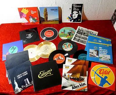 Sammlung 22 Schallfolien Werbeplatten der 1950er - 1980er Jahre