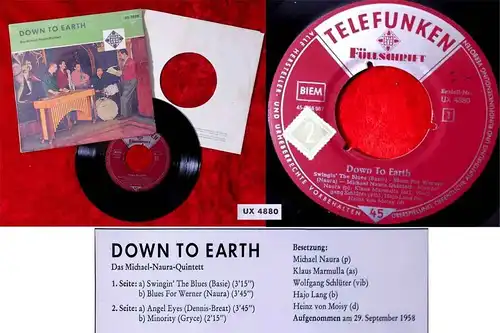 EP Michael Naura Quintett: Down to Earth (Telefunken UX 4880) D 1958