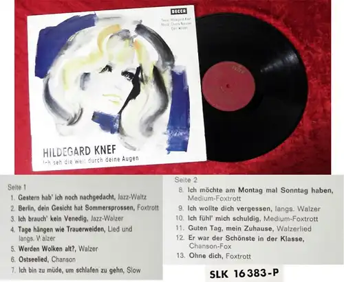 LP Hildegard Knef: Ich seh die Welt durch Deine Augen (Decca SLK 16 383-P) D