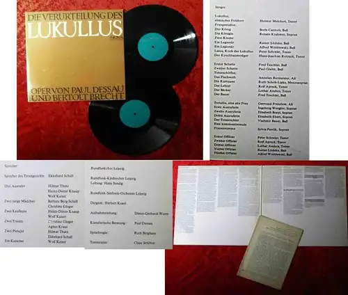 2LP Die Verurteilung des Lukullus  - Oper von Paul Dessau & Bertolt Brecht 1977