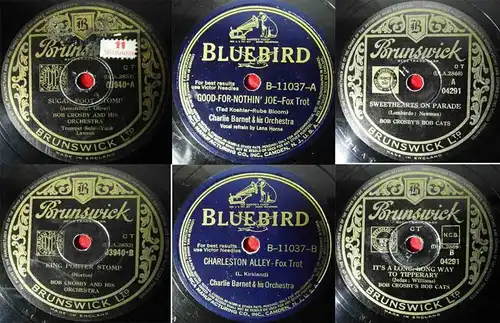 8 Original 78er Schellackplatten  CHARLIE BARNET / BOB CROSBY / WILL BRADLEY