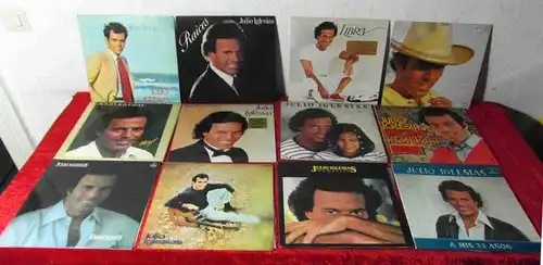 12  Langspielplatten  von JULIO IGLESIAS - Vinylsammlung -