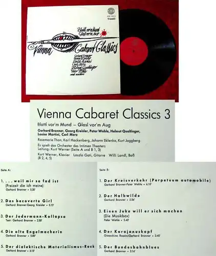 LP Vienna Cabaret Classics 3 Bronner Qualtinger Kreisler Martini