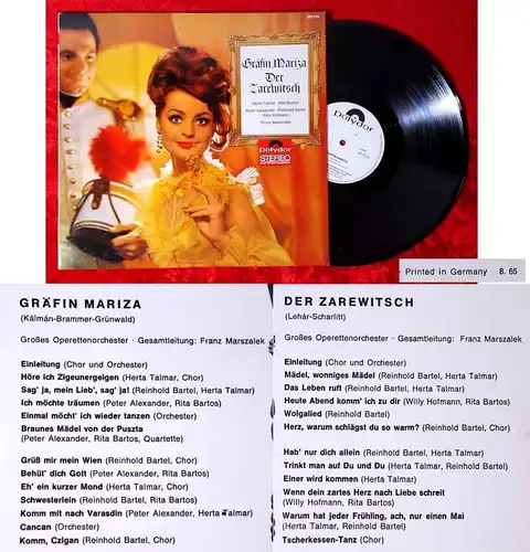 LP Gräfin Mariza / Zarewitsch (Polydor Stereo 237 173) D 1965 Promo