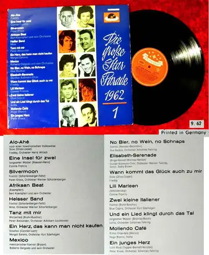 LP Große Star Parade 1962/1 (Polydor LPHM 46 613) Peter Kraus Freddy Mina....