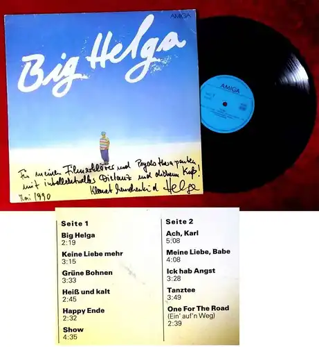 LP Helga Hahnemann: Big Helga (Amiga 856 488) DDR 1989 -  Signiert & Widmung