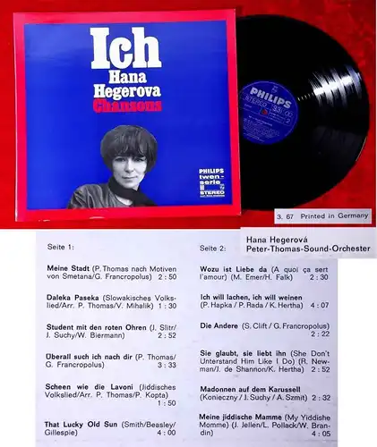 LP Hana Hegerova: Ich (Philips Twen Serie Stereo 843 955 PY) D 1967