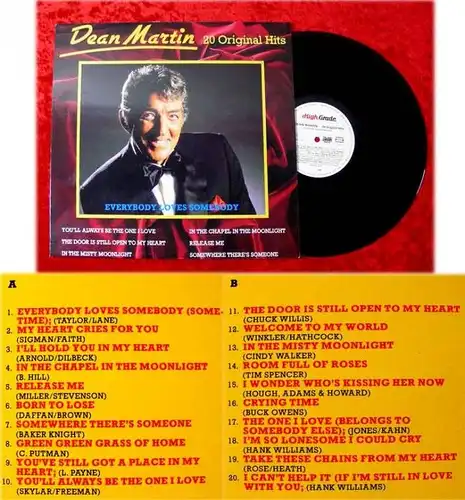 LP Dean Martin 20 Original Hits Everybody Loves Somebod