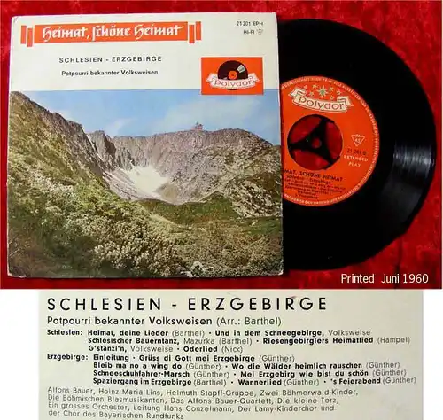 EP Heimat, schöne Heimat - Schlesien / Erzgebirge